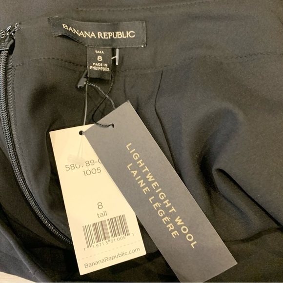 Banana Republic NWT Black Wool  Pencil Skirt sz 8 Tall - Picture 6 of 7